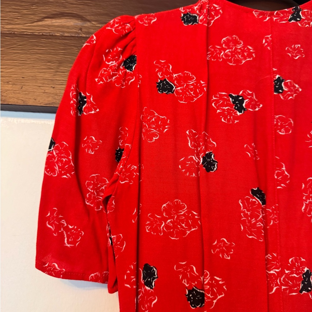 Rouje Red Gabin Floral Midi Wrap Dress - Picture 9 of 9